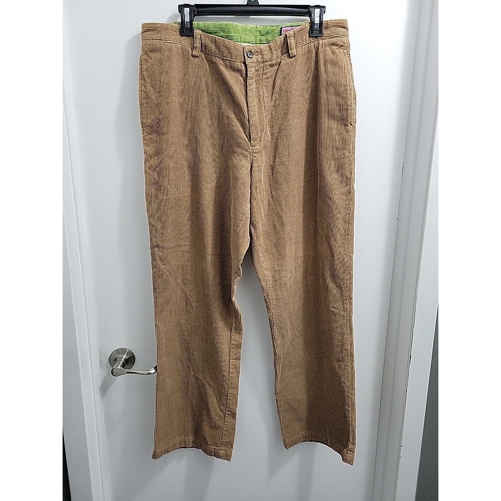 Vineyard Vines Men's Corduroy Pants Size 35x30 Dark Tan/Lt Brown Straight Leg